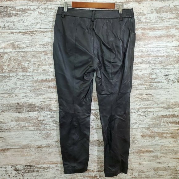 ANNE KLEIN Black Leather Skinny Pant - Picture 2 of 9
